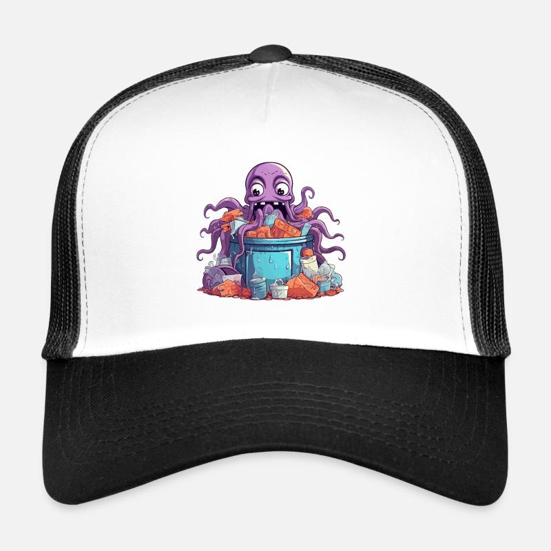 Kraken Pourpre dans le Chaos des Seaux Casquette trucker 