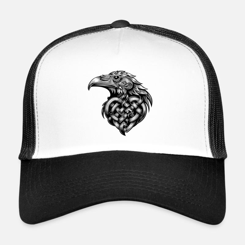 Illustration aigle style tatouage noir Casquette trucker 