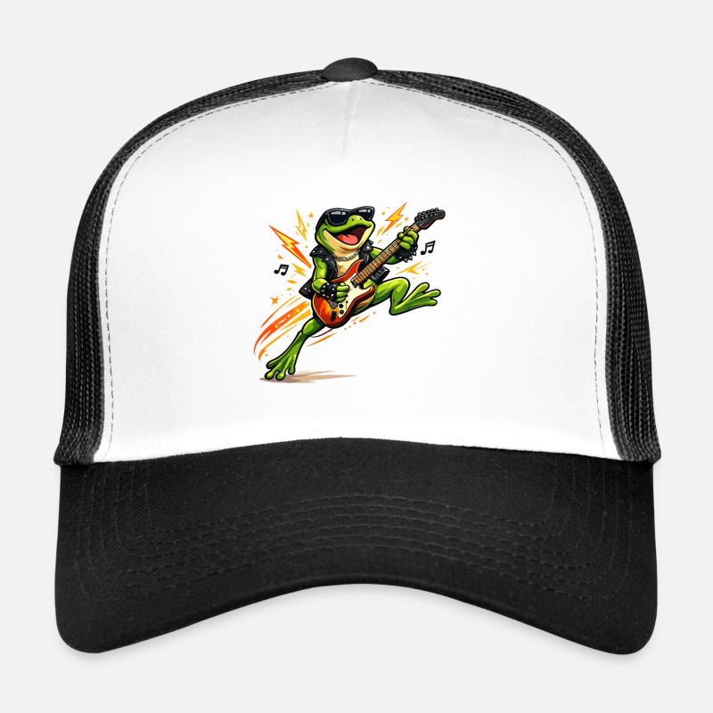 Frog Rocker with Electric Guitar Trucker Cap