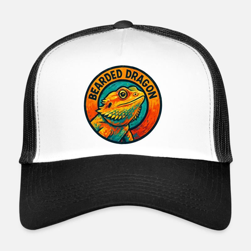 Lézard Agame Barbu Style Gravure Colorée Casquette trucker 