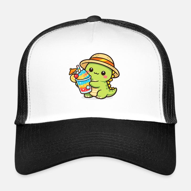 Summer dinosaur with cocktail Trucker Cap