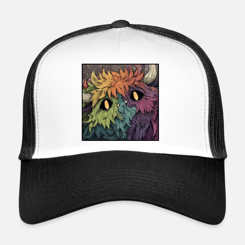 Rainbow Monster Color Game Trucker Cap