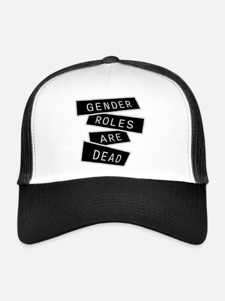 Les rôles de genre sont morts déclaration liberté - Casquette trucker  - blanc/noir - Devant