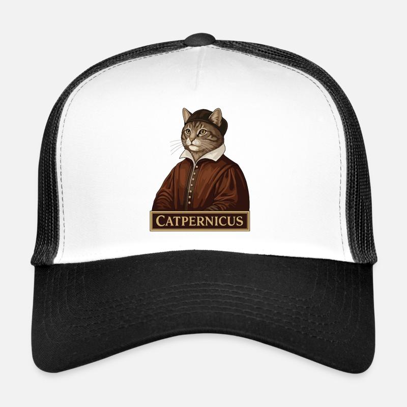 Catpernicus Nicolaus Copernicus Astronomenkatze - Trucker Cap - Weiß/Schwarz