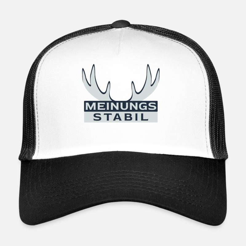 meinungsstabil Dickkopf Sturschädel Sturkopf - Trucker Cap - Weiß/Schwarz