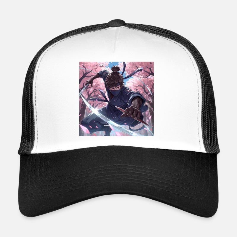 Ninja im Kirschblütenwald Trucker Cap