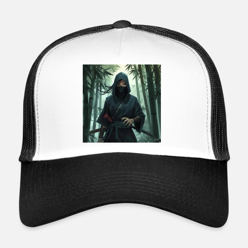Ninja de l’ombre dans la forêt de bambous Casquette trucker 