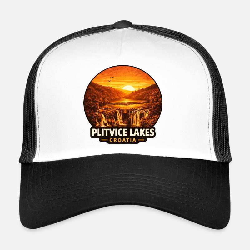 Plitvice Lakes Croatia Sunset Nature Trucker Cap