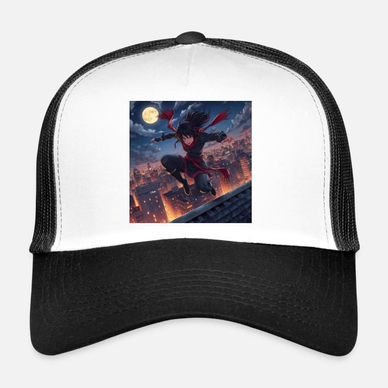 Saut nocturne au clair de lune par-dessus les toits Casquette trucker 