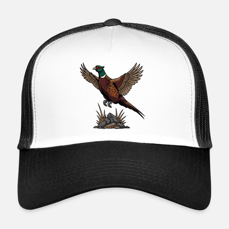 Ring-necked Pheasant in Flight Wild Nature Trucker Cap