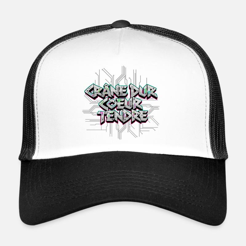 Cyber Electro - Hard Skull Soft Heart - Trucker Cap - white/black