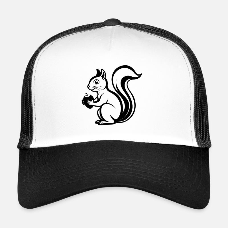 Squirrel Holding Nut Trucker Cap