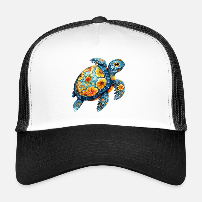 Floral Turtle Trucker Cap