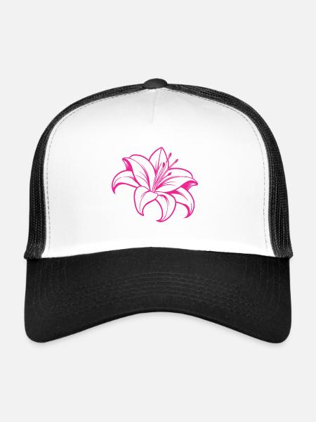 Lily flower - Trucker Cap - white/black - Front