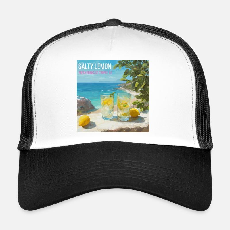 Magic Salt Lemon Beach 87 - Casquette trucker  - blanc/noir