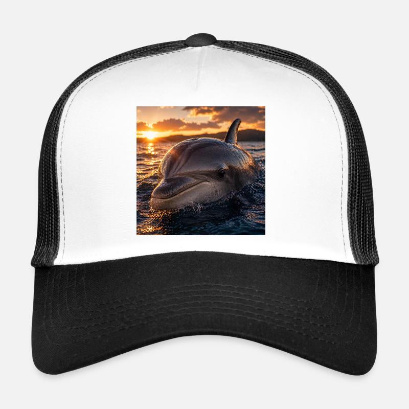 Dauphin au coucher du soleil Casquette trucker 