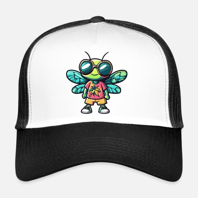 Dragonfly Comic Vacation Trucker Cap