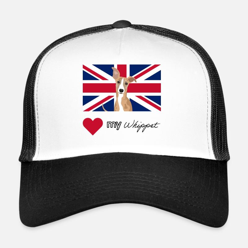 LUVMYWHIPPET (Black) - Trucker Cap - white/black