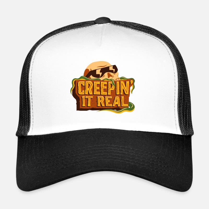 Creepin' It Real - Trucker Cap - Weiß/Schwarz
