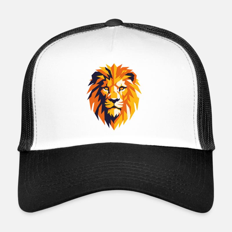 Flamboyant Geometric Lion Trucker Cap