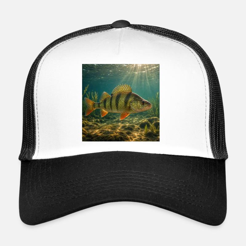 Perch in sunlight underwater Trucker Cap