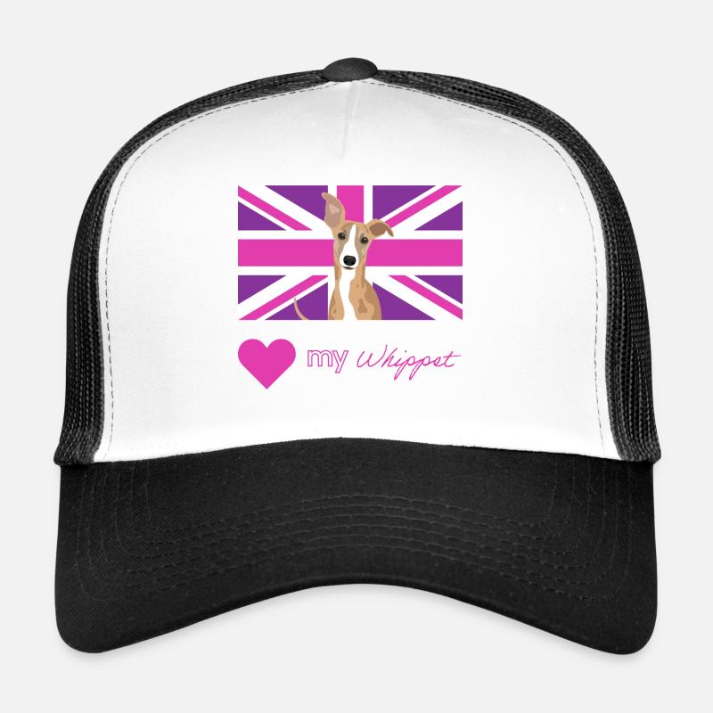 PURPLEWHIPPET (Pink) - Trucker Cap - Weiß/Schwarz
