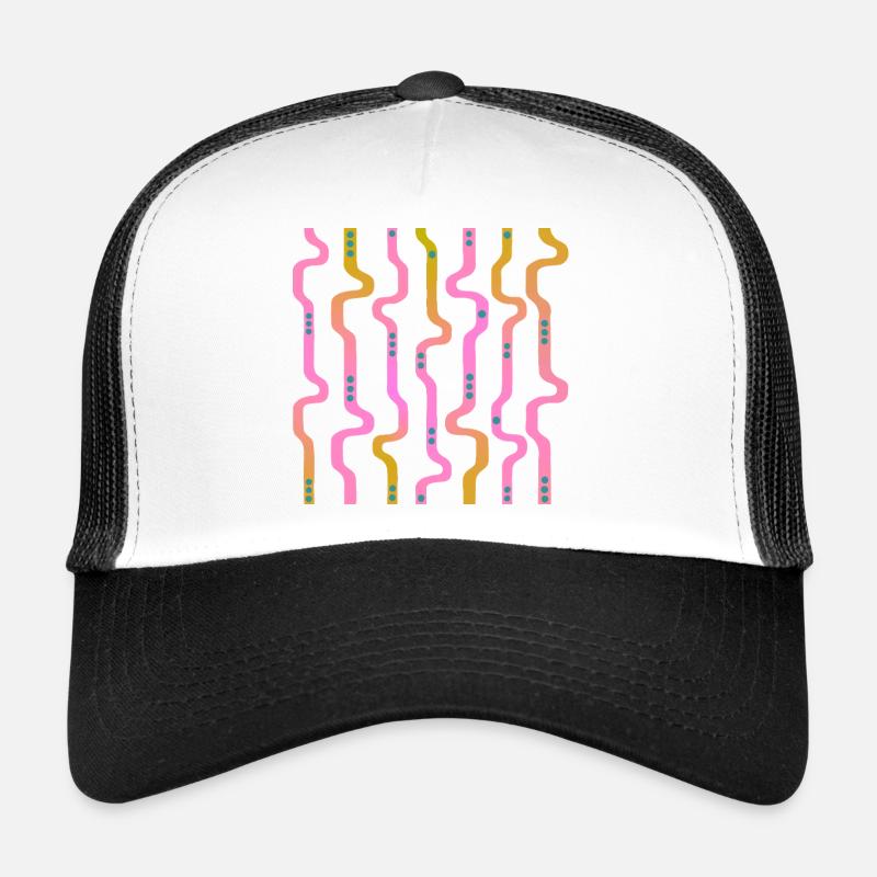 Wiggle Wavy Stripes L Stripes L Riso Transition - Trucker Cap - white/black