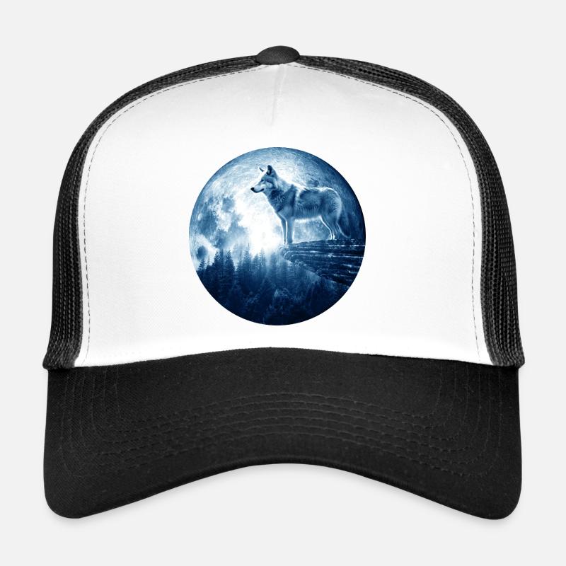 Loups hurlant Épopée Épopée Forêt Lunaire Loups Casquette trucker 