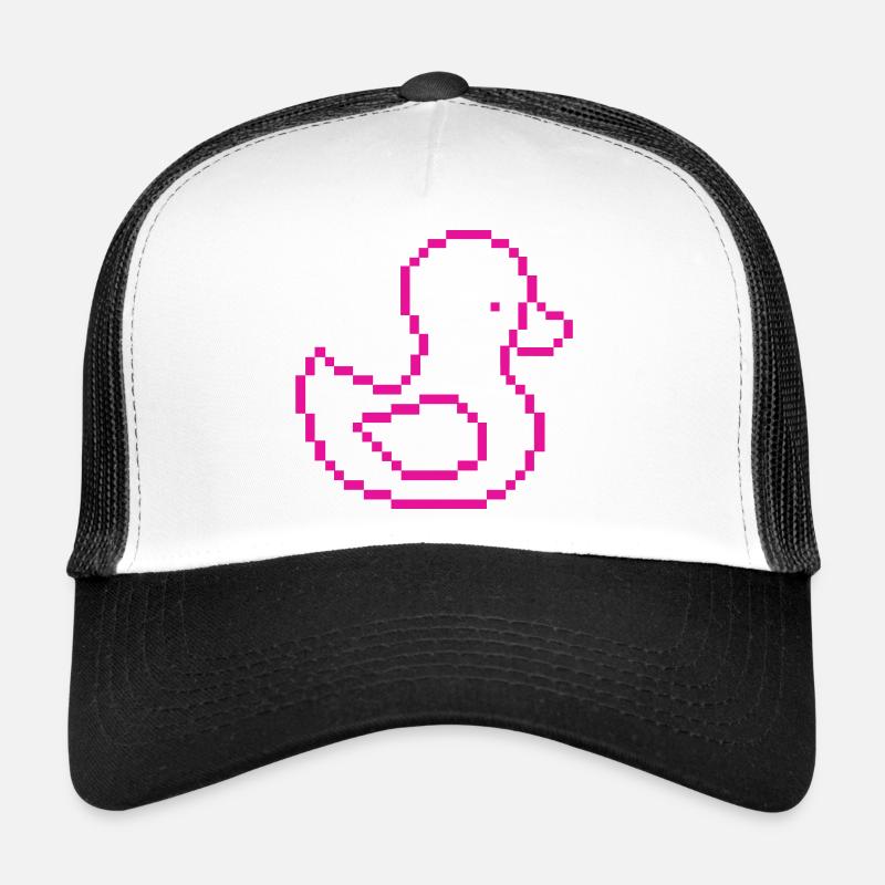 Motif Pixel Duck Rose Casquette trucker 