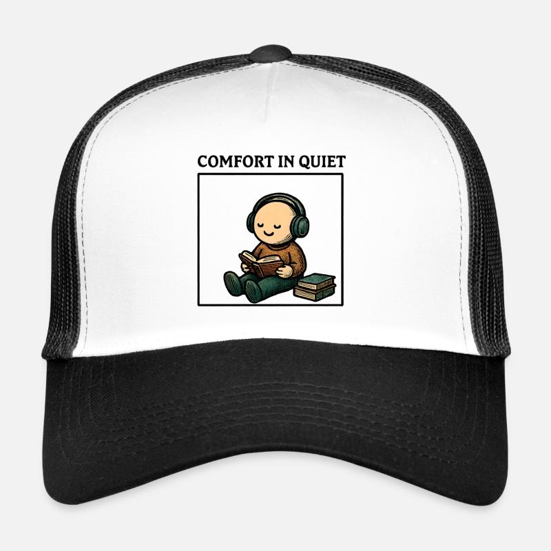Silence while reading with headphones - Trucker Cap - white/black