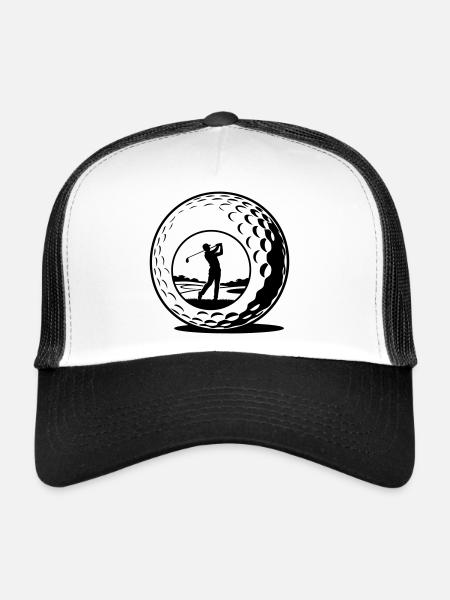 Balle de golf - Casquette trucker  - blanc/noir - Devant