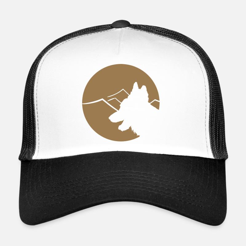 Schäferhund Silhouette im Kreis Trucker Cap