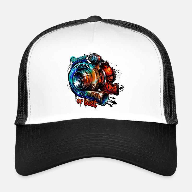 Turbo Boost or Bust - Trucker Cap - white/black
