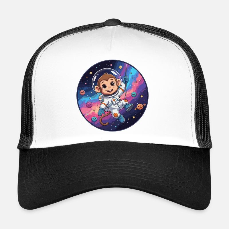 Un astronaute singe dans l’espace stellaire Casquette trucker 