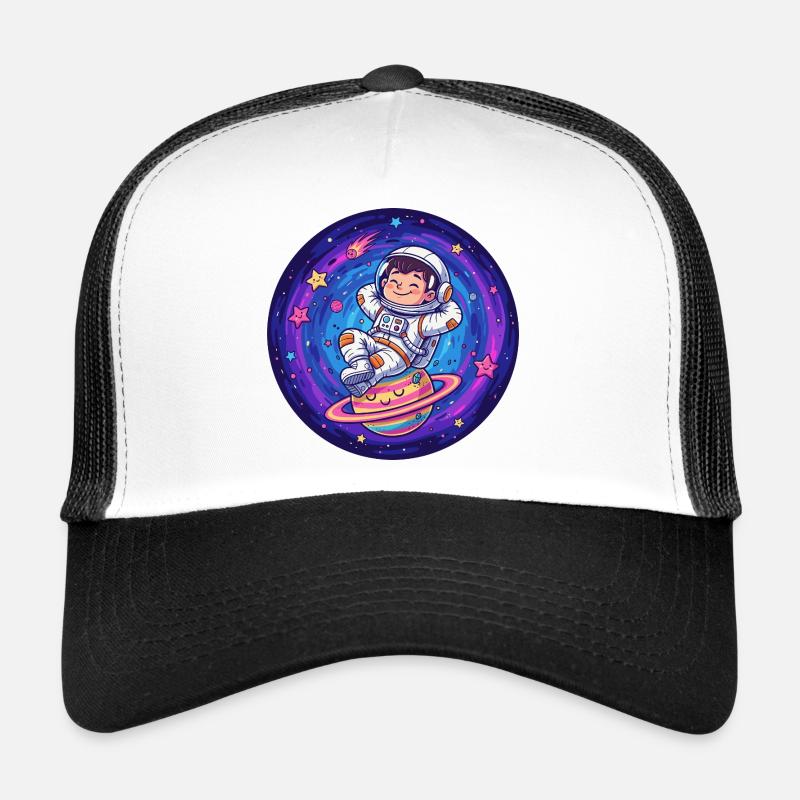 Petit astronaute dans la porte des étoiles Casquette trucker 