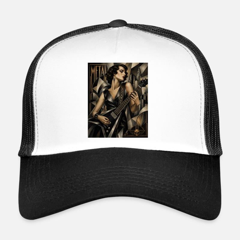 Gothic Gitarrenheldin Deco Stil Trucker Cap