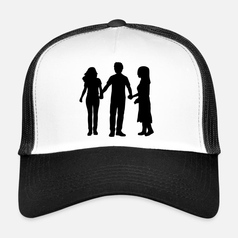 People Group Silhouette Friends Team Together Trucker Cap
