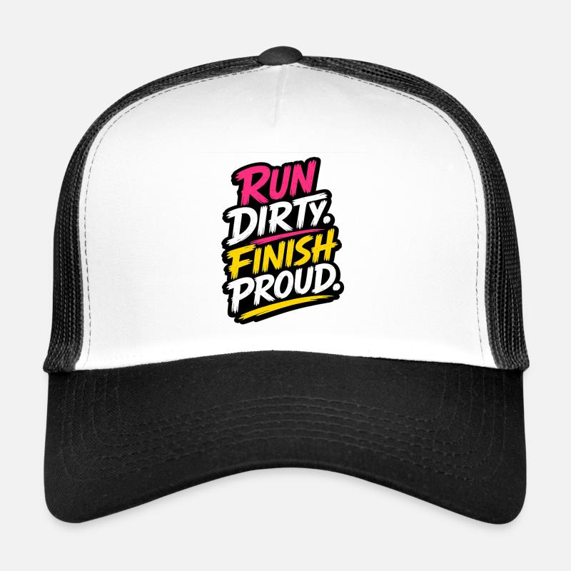 Run Dirty Finish Proud Running Odds Trucker Cap
