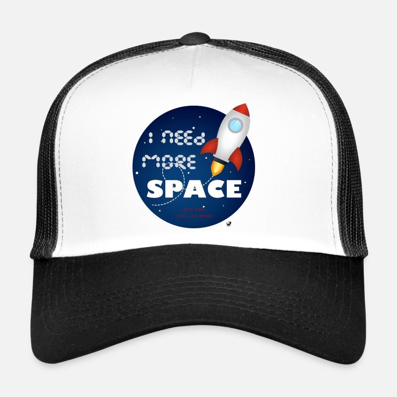 Fusée spatiale dans une illustration cercle bleu Casquette trucker 