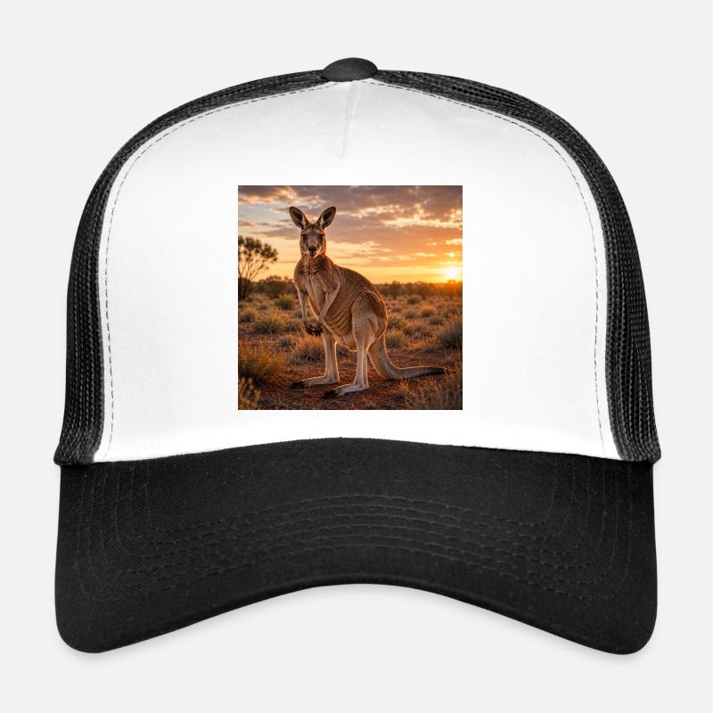 Kangaroo at sunset Trucker Cap