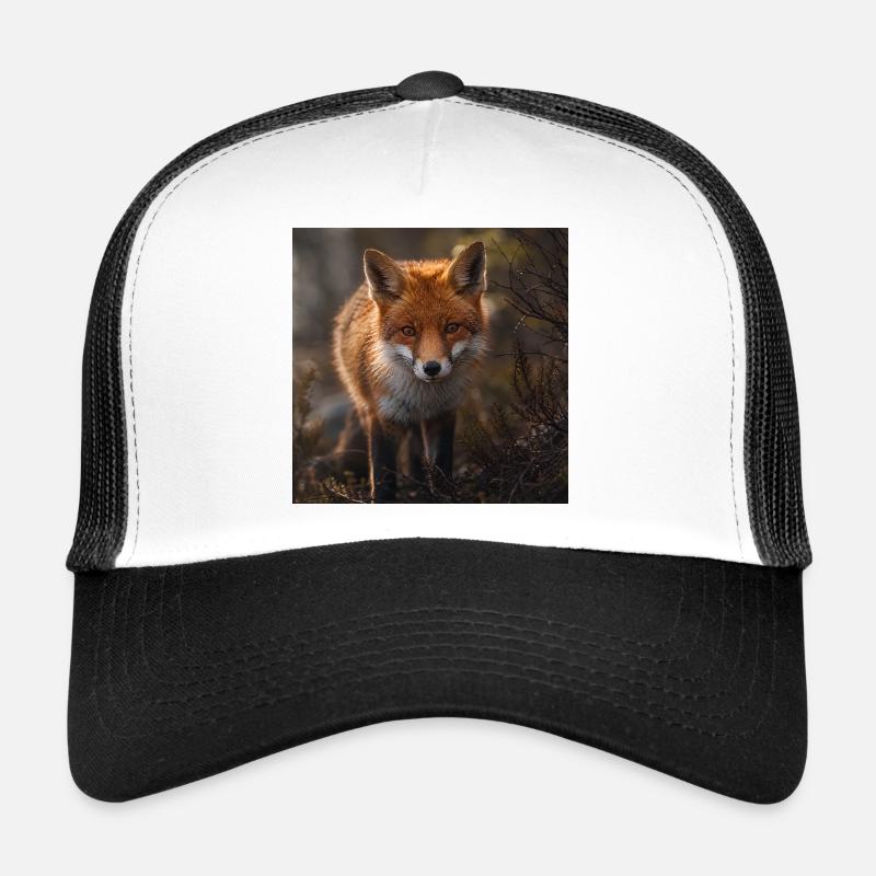 Renard dans une clairière forestière Casquette trucker 
