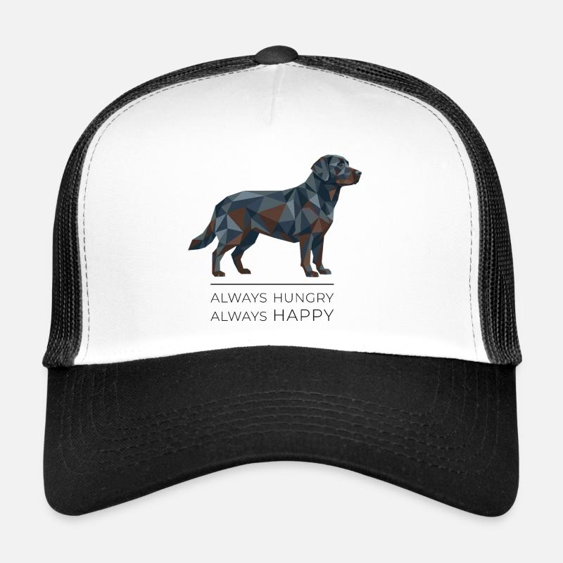Labrador Low-Poly - Toujours affamé, toujours heureux Casquette trucker 