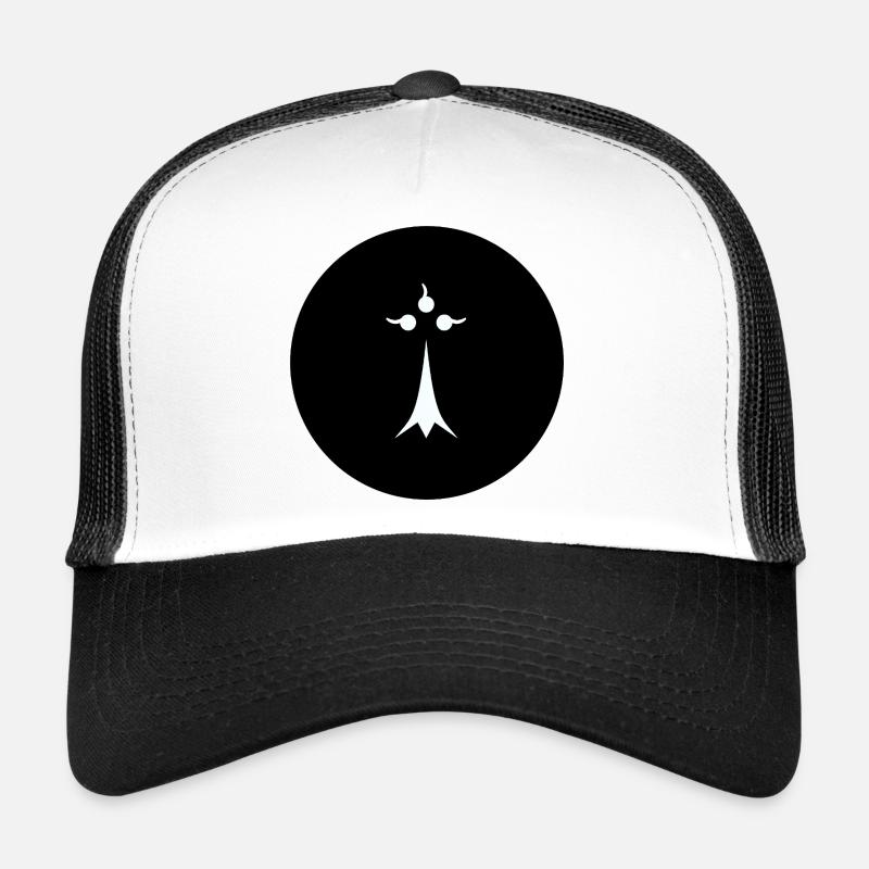 White ermine on black background - Trucker Cap - white/black