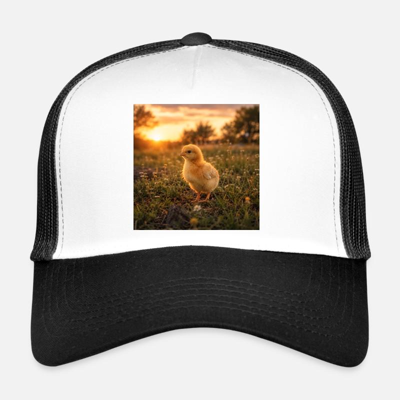 Yellow chicken at sunset - Trucker Cap - white/black
