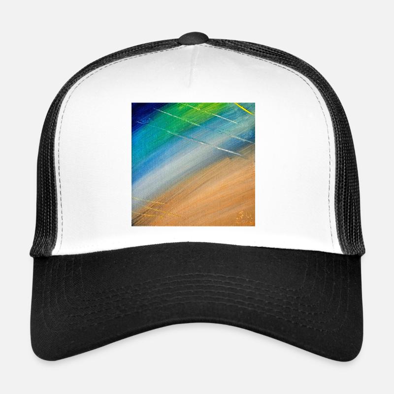 Farbfluss und Goldlinien Trucker Cap