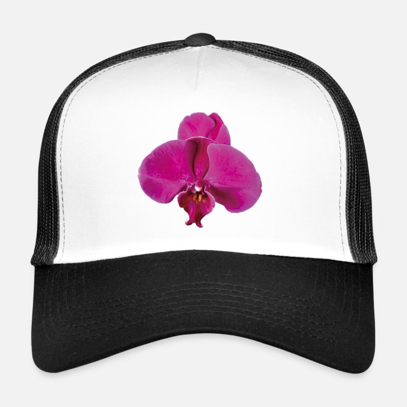 Vivid_Pink_Phalaenopsis_Noth_Orchid_Bloom - Trucker Cap - white/black