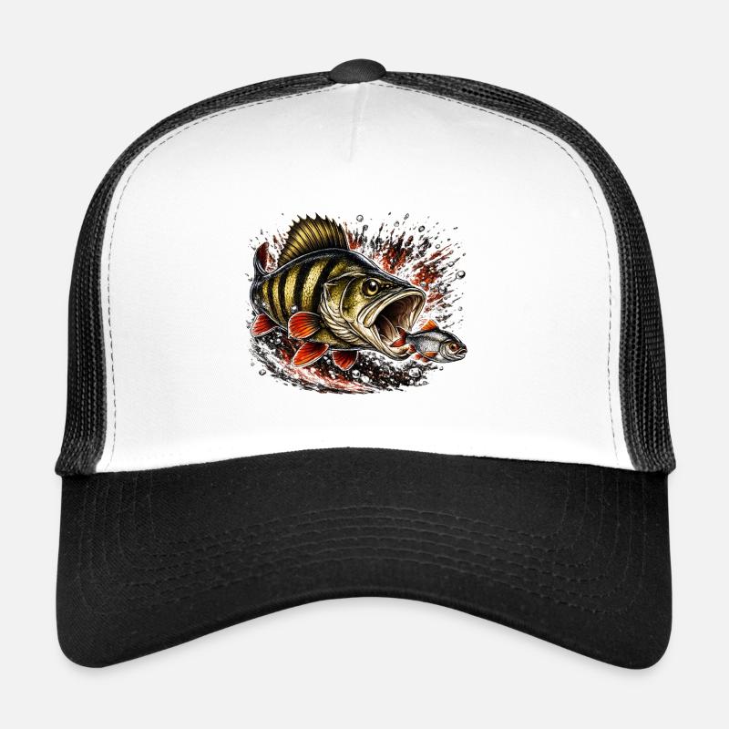 Conception de la pêche aux prédateurs de perchaudes explosives Casquette trucker
