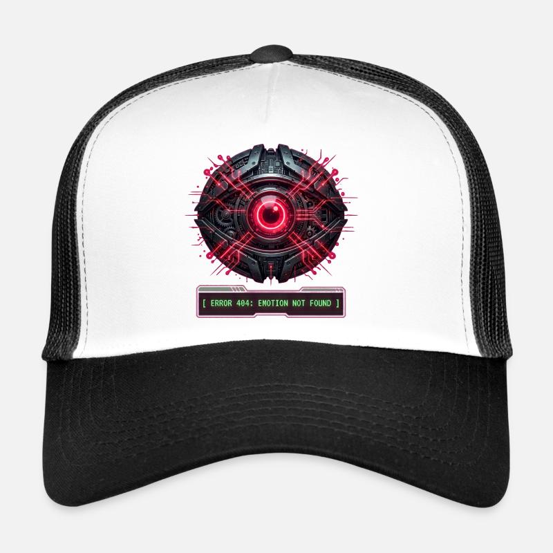 Cyberpunk Techwear Error 404 - Trucker Cap - white/black