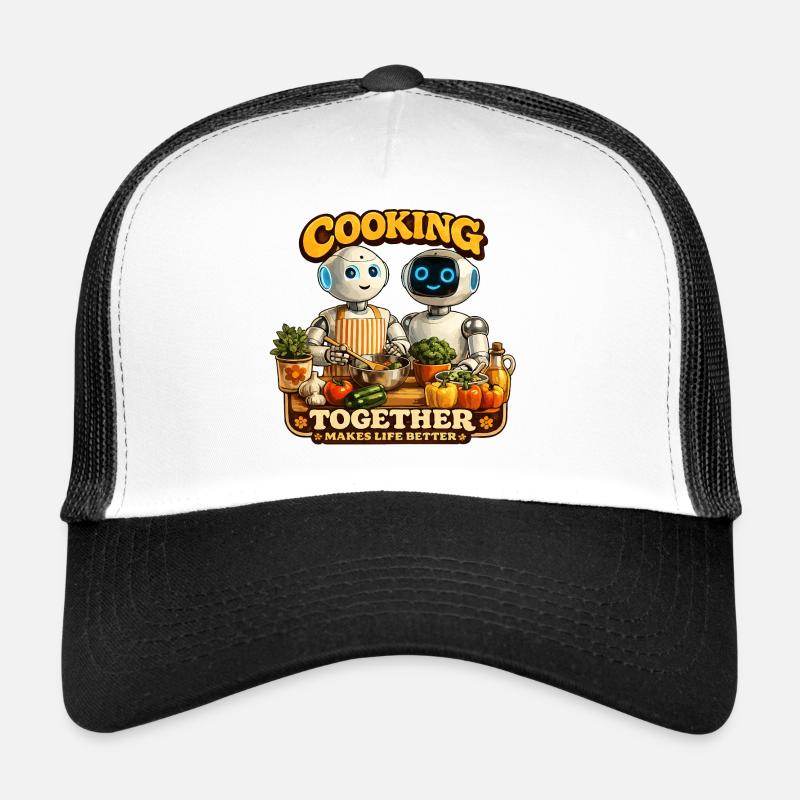 Les robots cuisinent ensemble - Casquette trucker  - blanc/noir