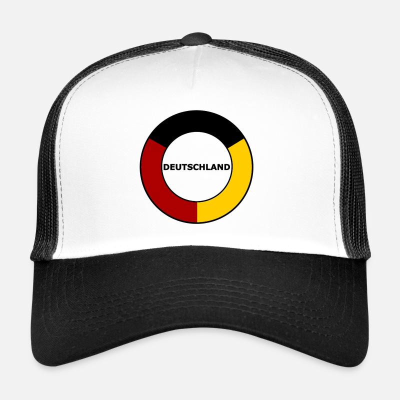Roter Gelber Deutschland Halbring Schwarz Trucker Cap